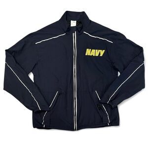 US Navy Running Jacket Sz S Regular Blue mesh lined PTU Reflective Made USA SND